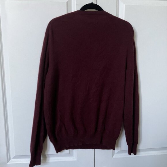 Black Brown 1826 Cashmere Sweater Mens L Red 100% Cashmere Grandpa Academia Knit - Picture 4 of 6